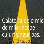 “Calatoria de o mie de mile incepe cu un singur pas.”