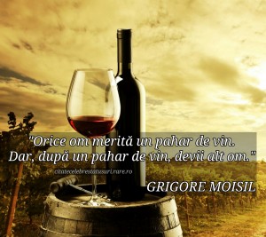 "Orice om merita un pahar de vin. Dar, dupa un pahar de vin, devii alt om."